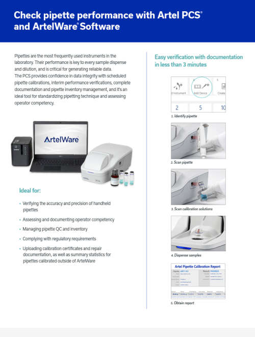 Artel PCS® Pipette Calibration System