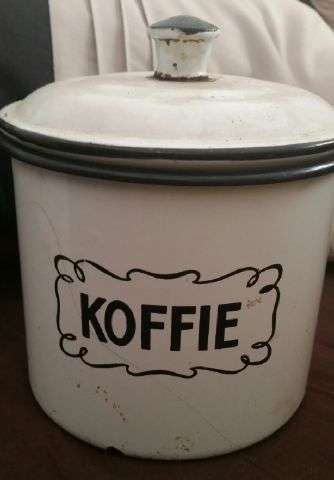 VERY OLD ENAMEL COFFEE TIN