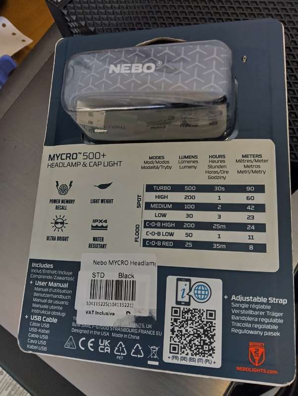 Nebo Mycro 500+ Headlamp and Cap Light