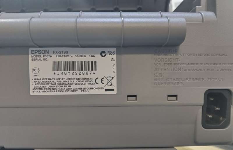 Epson Dot Matrix Printer Model FX-2190 (P362A) - Refurbished