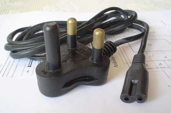 2 Pin Round Power Cable, 1.5m