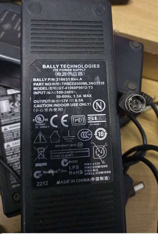 12V 6.5A DC 3 Pin Switching Power Supply Adapter Charger