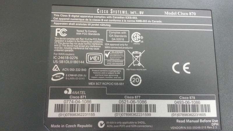 Cisco 877 Series of Integrated Services Routers