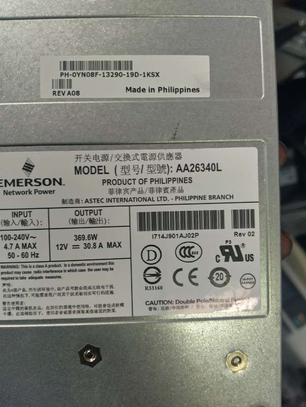 Emerson AA26340L 369.6W 12V 30.8 A Power Supply Unit