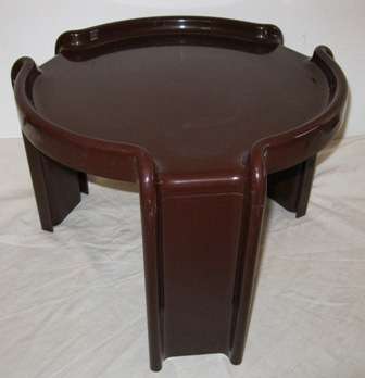 A nest of three tables designed by Giotto Stoppino for Kartell, Italy c1968