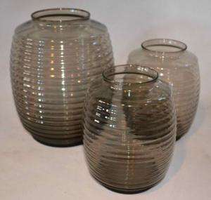 A LEERDAM RIBBED 'BARREL' VASE, DESIGNED BY ANDRIES DIRK COPIER, c1950s (LARGE)