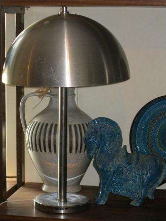 Large rare retro 1970s chrome mushroom lamp by Guzzini Italy