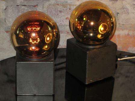 Pair of Retro Space Age 1970s ball wall or table lamps by Philips