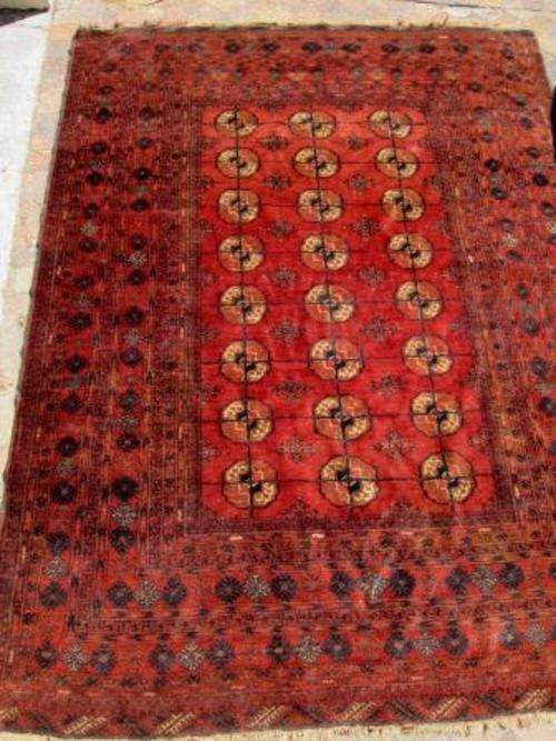 Enormous vintage thick hand knotted carpet (211 x 282 cm)
