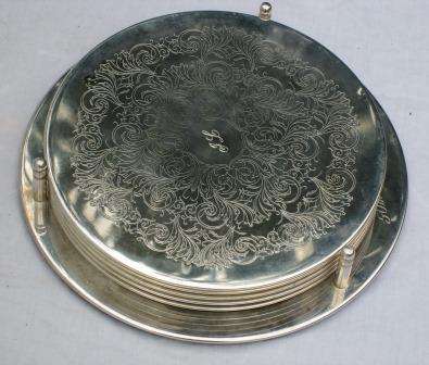Set of 6 vintage silver plated place mats