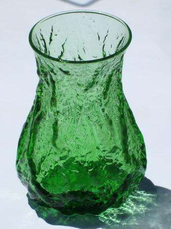 Retro mid century textured glass vase