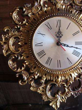 Vintage Elwood gilded composite wall clock