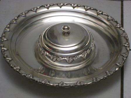 Large vintage Seranco silver plated bread and butter platter