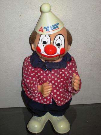 Retro vintage Allied Bank mechanical clown savings bank