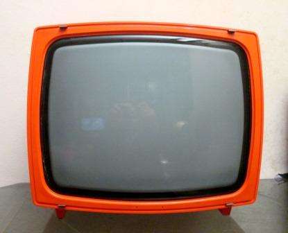Retro 1970s portable tv for display