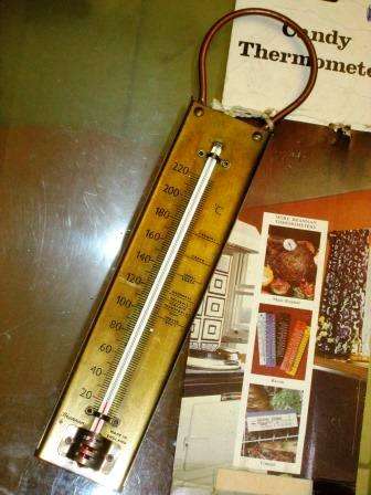 Vintage mid century solid brass Brannan candy / jam thermometer made in England