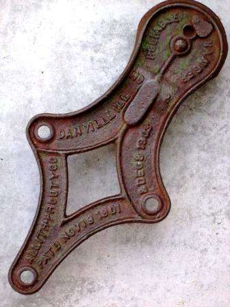 ANTIQUE CAST IRON BARN DOOR HANGER MANUFACTURED BY THE ALLITH-PROUTY COMPANY IN DANVILLE, ILLINOIS