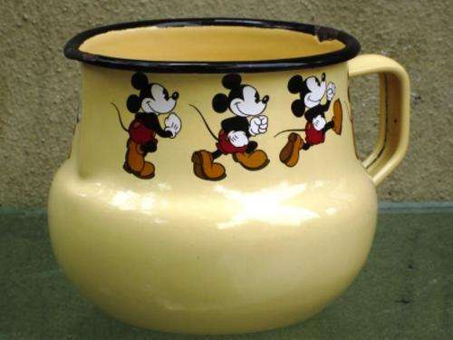 Large retro vintage Demons & Merveilles Mickey Mouse enamel jug