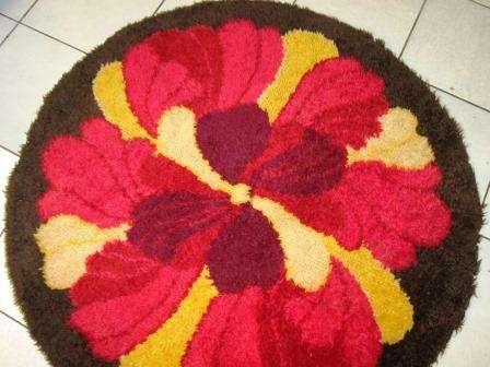 SUPER RARE retro 1970s Ege Rya of Denmark POP ART shag rug