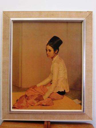 Large retro 1960s Burmese girl fine art print of Princess Saw Ohn Nyun by Sir Gerald Kelly