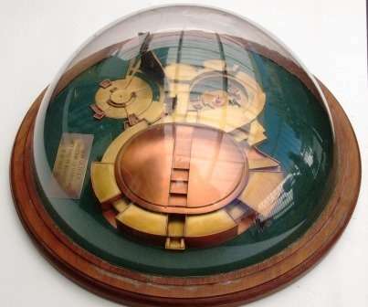 Large vintage domed scale model of a South African sports stadium