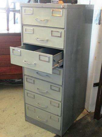 Retro Mid Century Steel Card Catalogue Chest Of Drawers