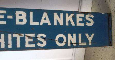 Original 1960's South African Railways Double Sided Non Whites And Whites Only Apartheid Sign