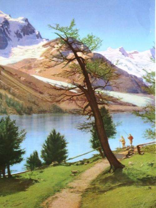 Vintage 1950s, Malgamated Lithographers of U.S.A. poster, marked: "DREAM LAKE", "CORP C. MOSS 1946"