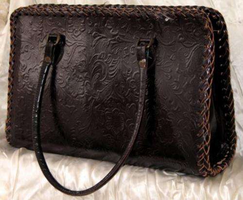 Large vintage leather handbag