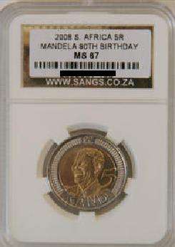 MS67 Graded Mandela 2008 B/Day Coin - Very High Grade - Bid Per Coin