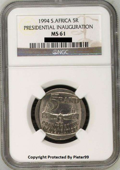 ***Very Rare*** 1994 Inauguration Mandela Coin NGC MS 61