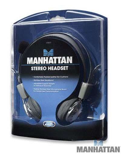Manhattan Leather Stereo Headset + Microphone