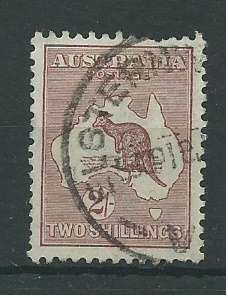 Australia 2 Shillings Brown Roo 1915 Perf - (12 1/4-1/2 - 12) Used - Elsternwick Victoria Cancel -