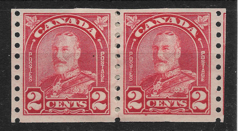 Canada KGV Arch/leaf coil - Scarce Coil Join Scott#181 VF-Mint CV C$560  - Read desc