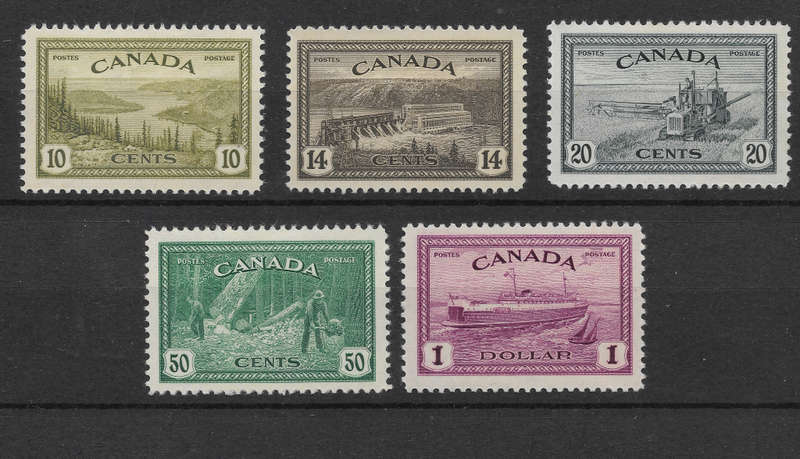 Canada Scott#269-273 KGVI Peace Issue. VFMint CV$70