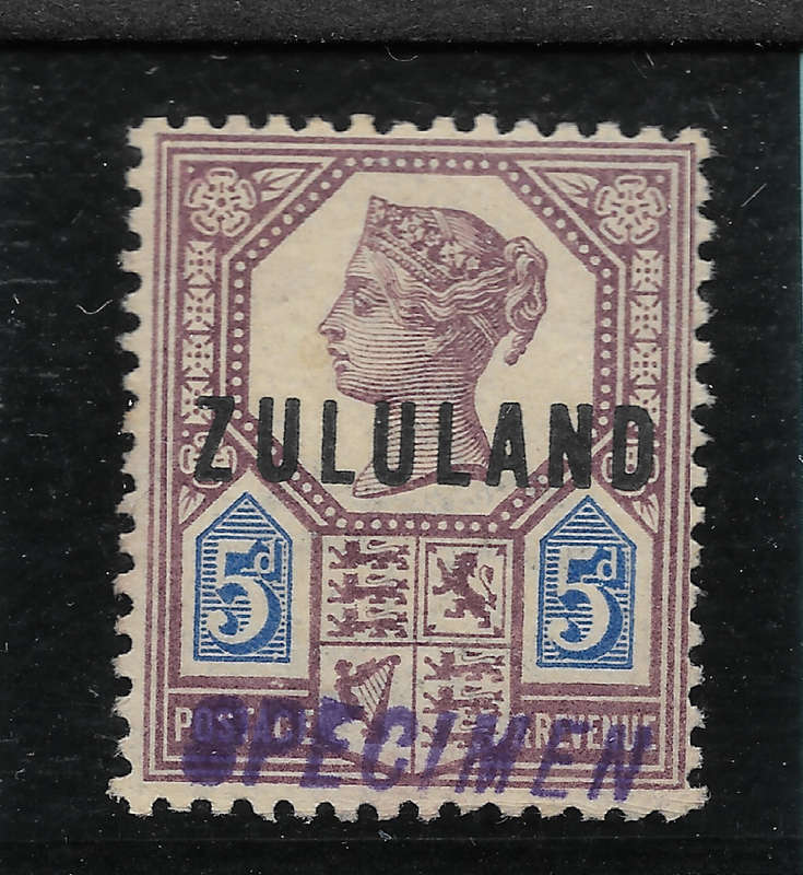 Zululand 1888 Specimen 5d Dull Purple and Blue - Hand stamped Specimen Fine Mint