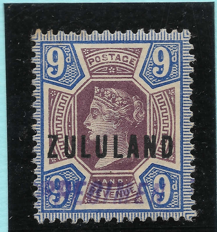 Zululand 1888 SACC9 9d Dull Purple and Blue - Hand stamped Specimen Fine Mint