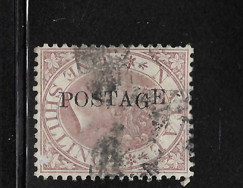 Dropped G Raised E NATAL 1873 SACC68 1s purple brown Ovpt in black - Unlisted - Fine Used