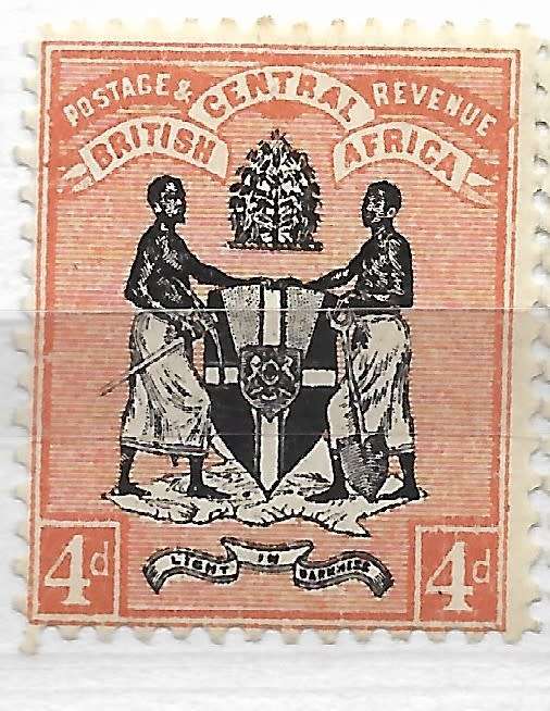 B.C.A.(Nyasaland): 1896 SG34 4d Black and Orange Brown(WM CA) MM CV £42