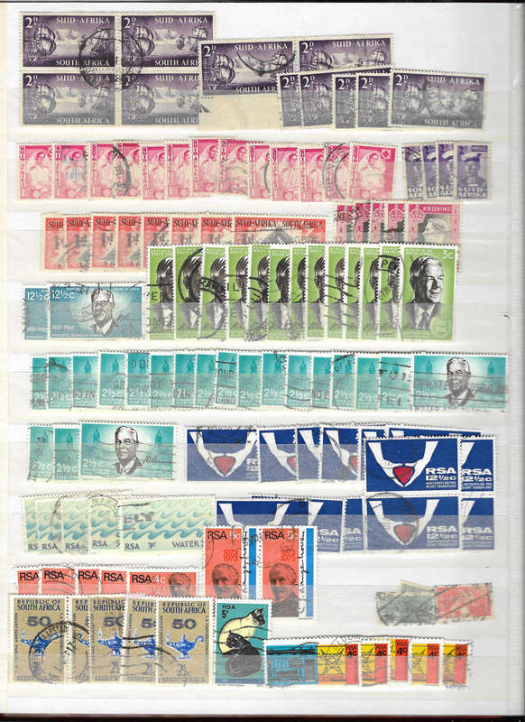 LIGHTHOUSE 8pg Stock book second hand Filled with Postmarks Union&RSA few pre-union -Great Condition
