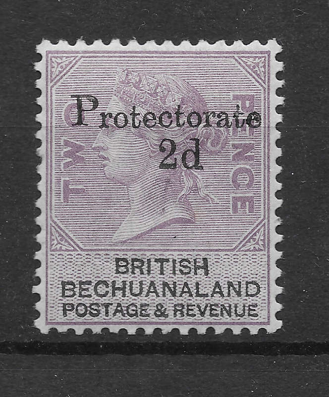 Bechuanaland 1888 - SACC40 2d ON 2d Lilac and Black VF MLH CVR1200