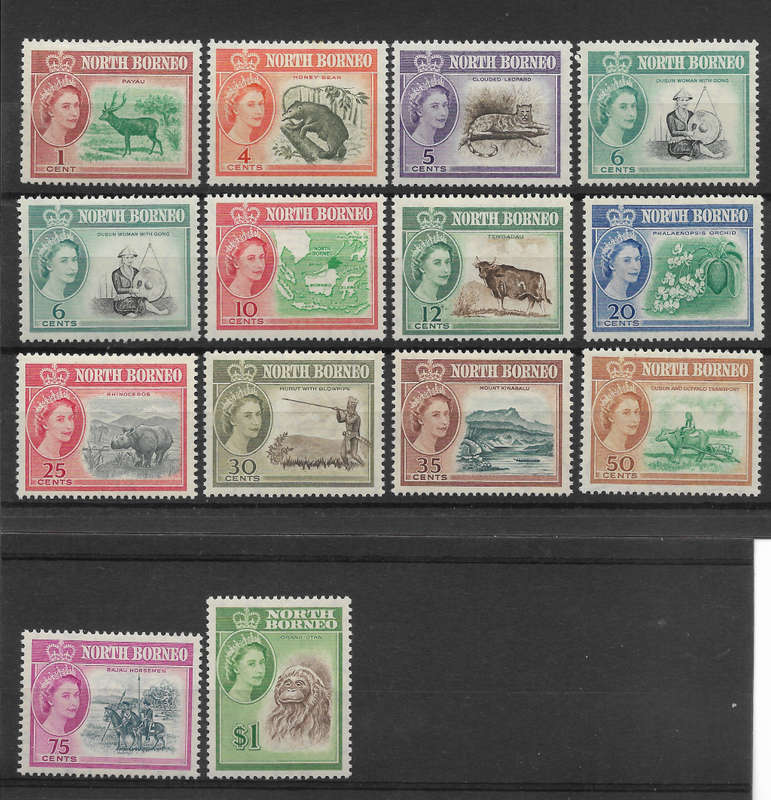North Borneo 1897-1961 Selection on Five Pages CV£164(R3830) - Great Mint and Used - VIEW!