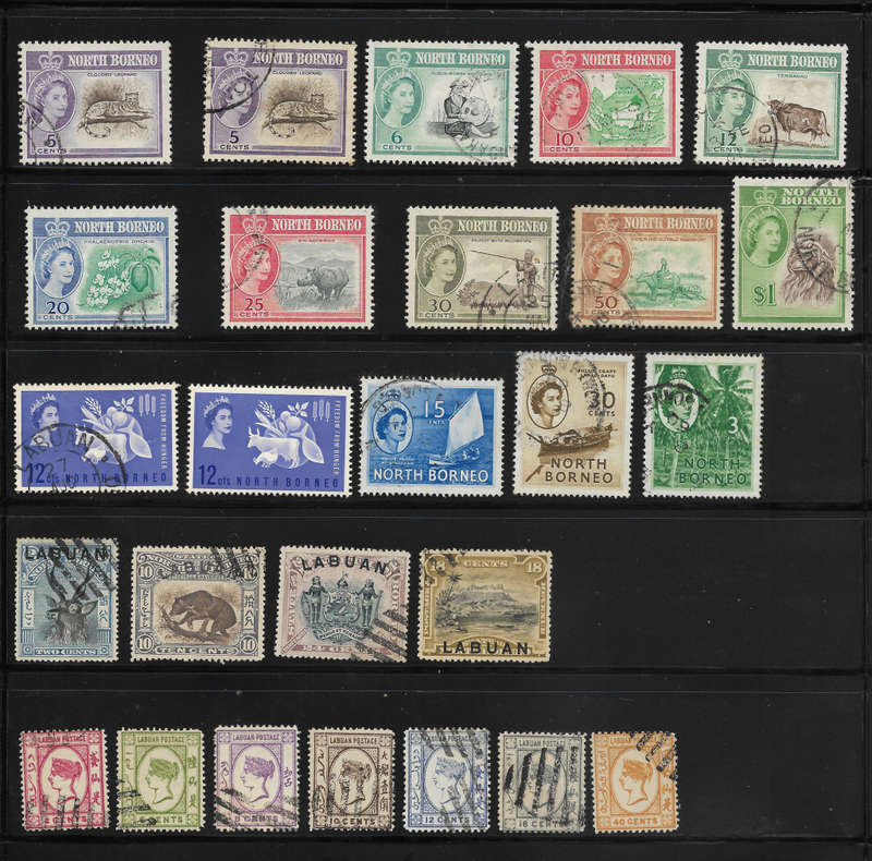 North Borneo 1897-1961 Selection on Five Pages CV£164(R3830) - Great Mint and Used - VIEW!