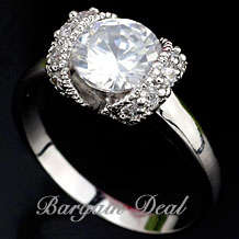 SizeL / M / P ! 11 stone Round Brilliant Cut 2.5ct Engagement Diamond Ring clad in 18K White Gold!!