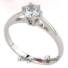 Size 5.5 / 6/ 6.5/ 7.5 !! Round Brilliant Cut 0.5ct Engagement Diamond Ring clad in 18K White Gold !