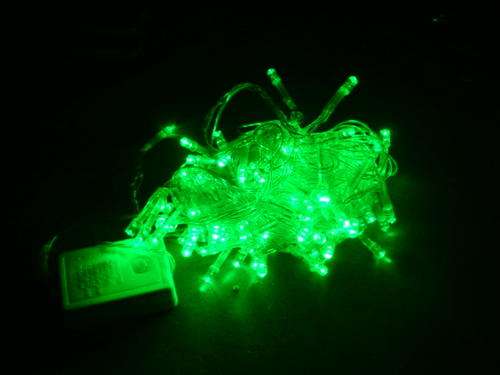 R100 only for 10M/100bulbs Neon Green LED Fairy Light with 8 Flash Mode and 3 metre extra cable