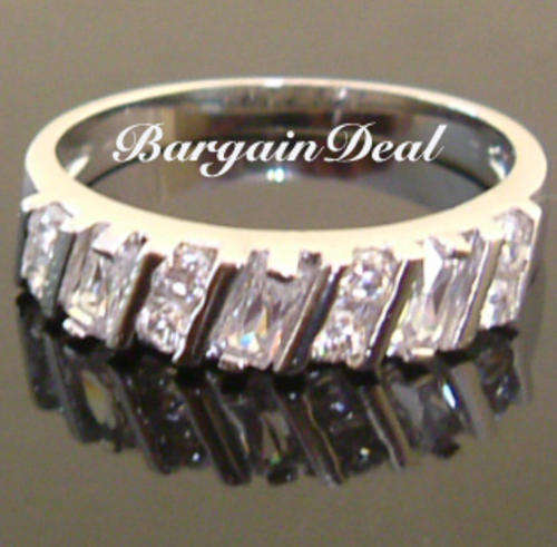 Size 5.5 & 7!! Stylish 11 stone 1.6ct Eternity Diamond Ring clad in 18K White Gold!!