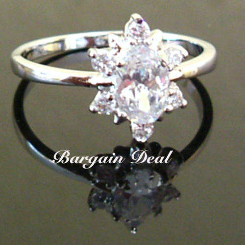 Size J/ M/ P/ Q!! Stunning 7stone 1.6ct Oval Cut Engagement Diamond Ring clad in 18K White Gold!