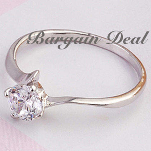 Size L/ N / P / R!! Classic Brilliant Cut 0.5ct Engagement Diamond Ring clad in 18K White Gold !!