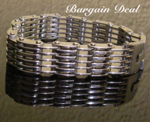 R155 only !! Simple and Elegant, 16mm wide Highly Polished Woven Stainless Steel Bracelet !!